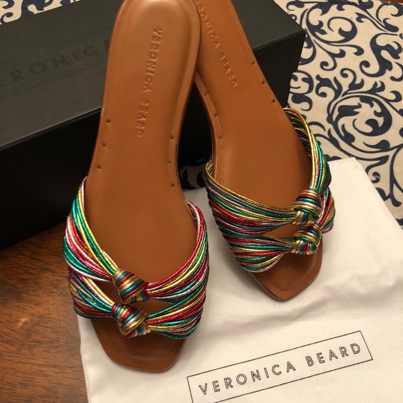 veronica beard senta woven leather slides